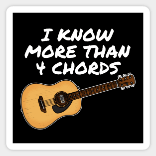 Acoustic Guitarist, I Know More Than 4 Chords Sticker